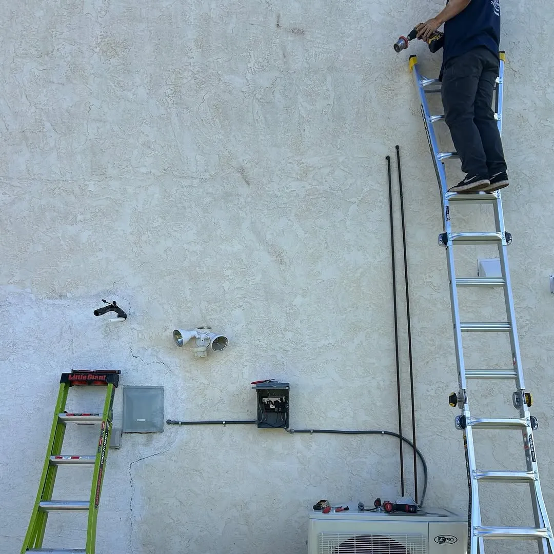 Technician installing system